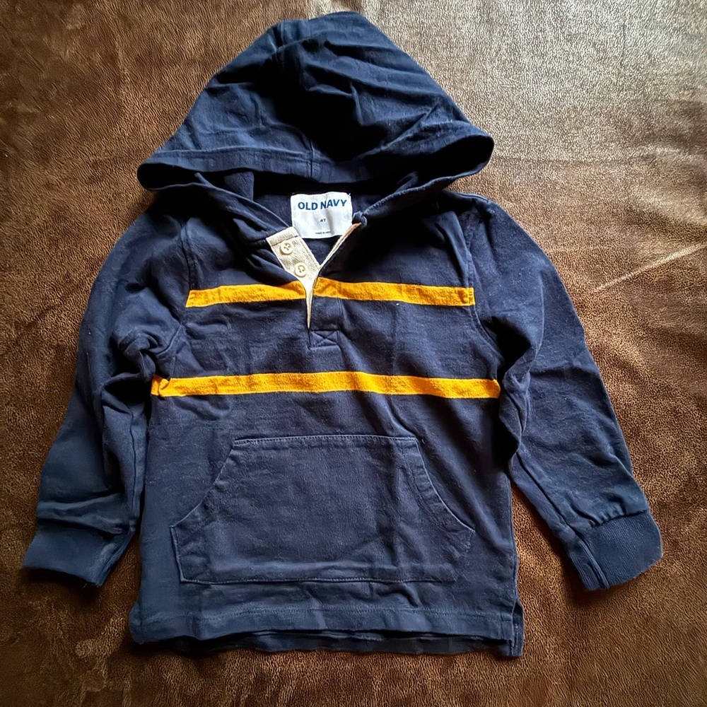 Old Navy Kids Hoodie in Dark Blue and Mustard